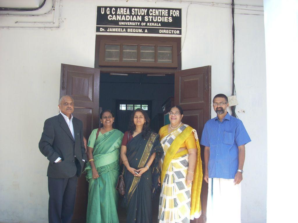 Library Visit, University of Kerala, Trivandrum, 3 February 2012  (Standing from Left: Mr. Chanchal Sinha, Dr. B.S. Jamuna, Dr. Prachi Kaul, Prof. Jameela Begum, Dr. B. Hariharan)